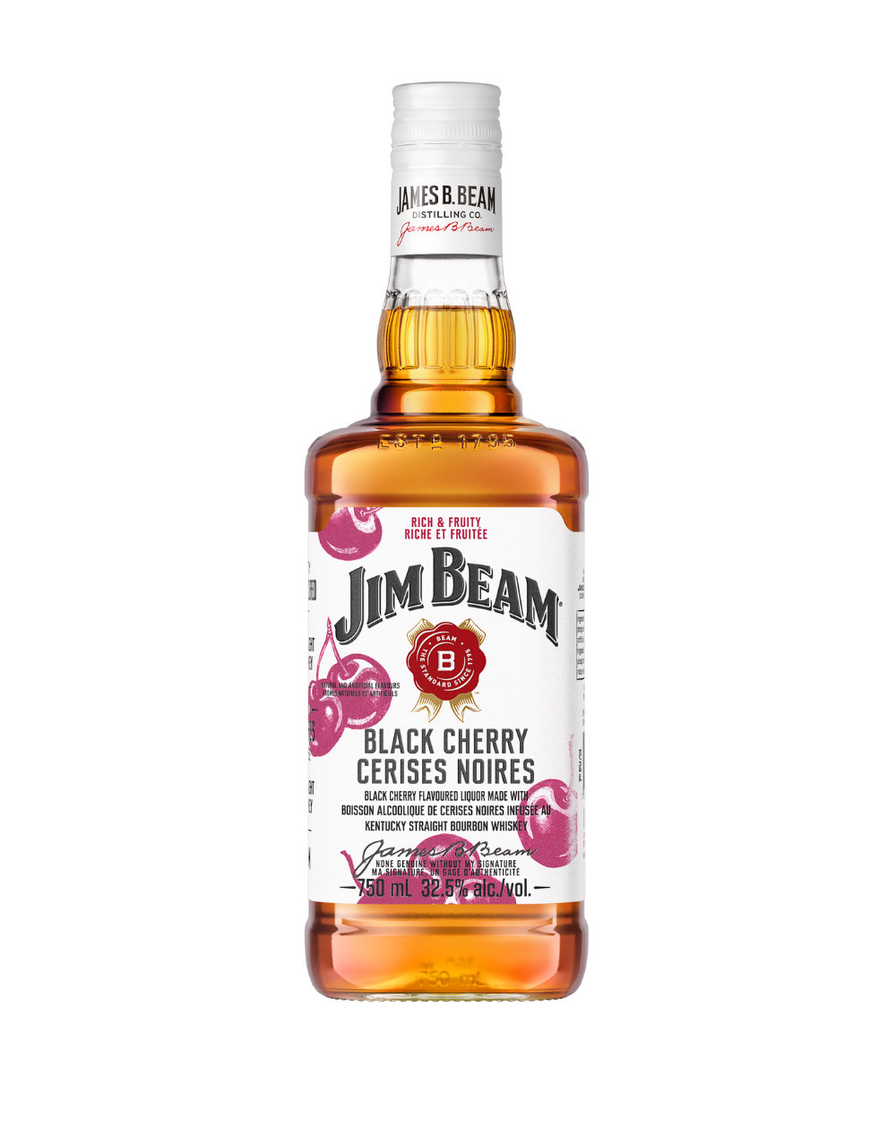 JIM BEAM RED STAG BLACK CHERRY BOURBON WHISKEY 750 ML