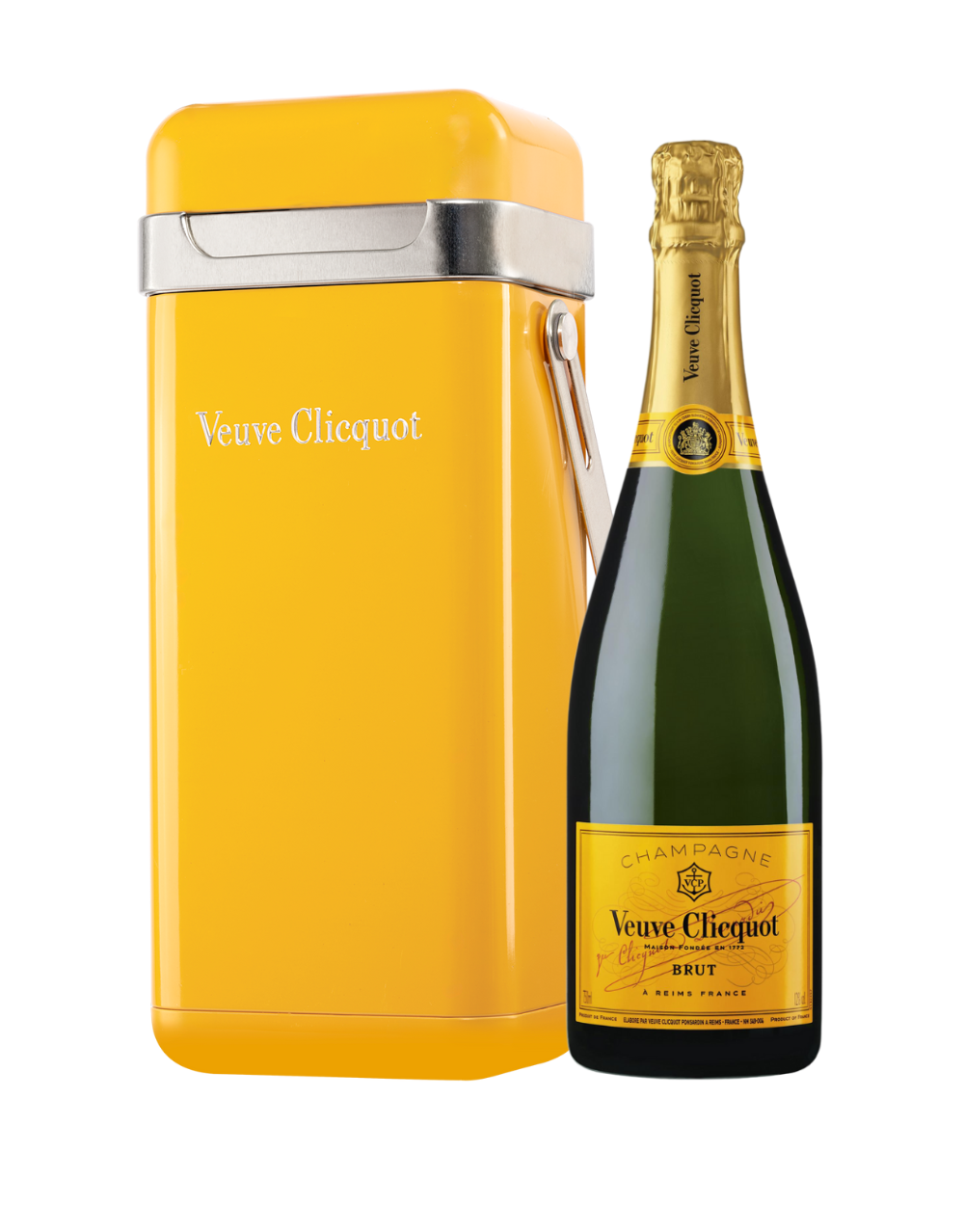 VEUVE CLICQUOT BRUT YELLOW LABEL WITH THE CLICQUOT COOLER 750 ML