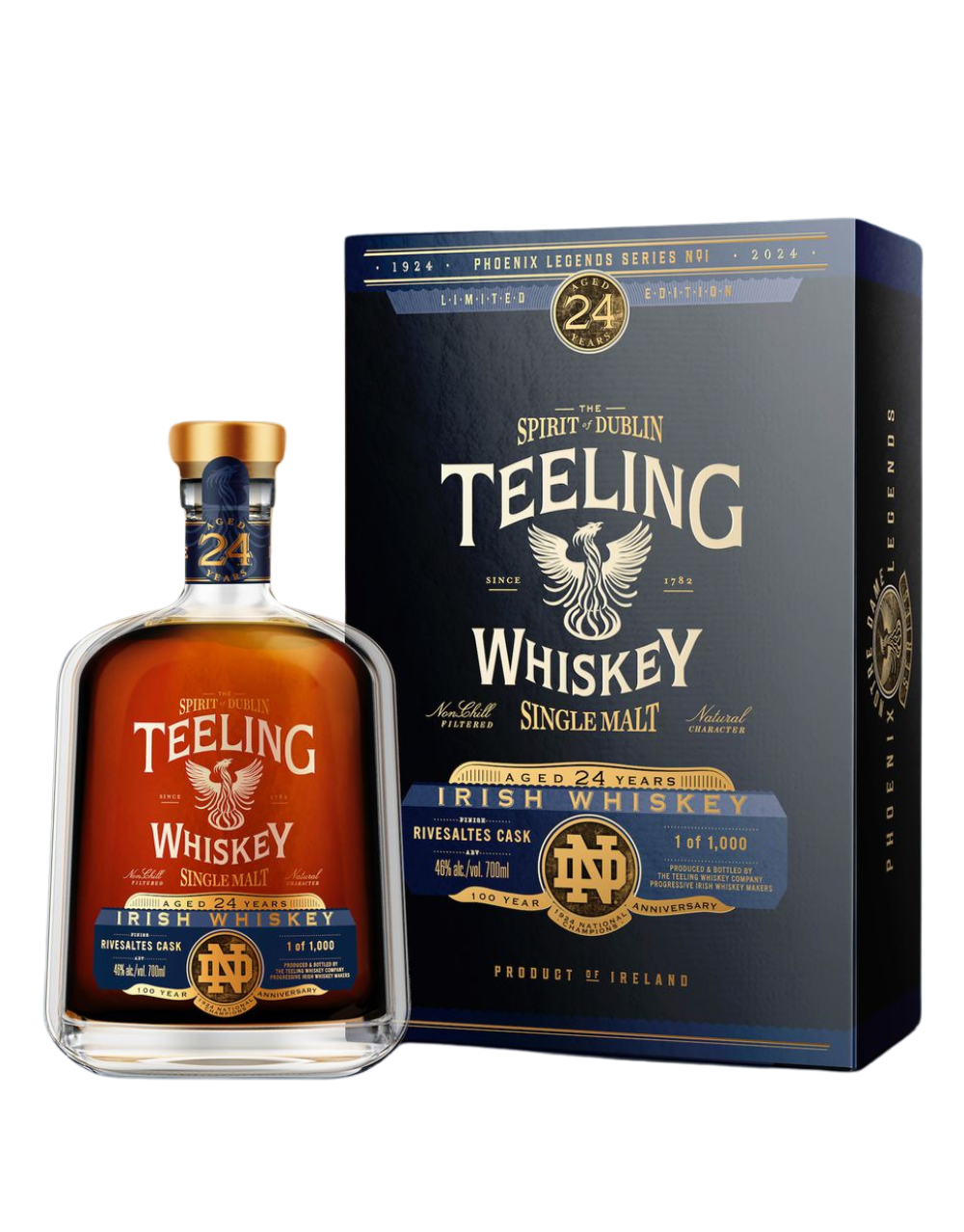 PHOENIX LEGENDS TEELING IRISH WHISKEY SINGLE MALT 24 YEAR OLD 700 ML