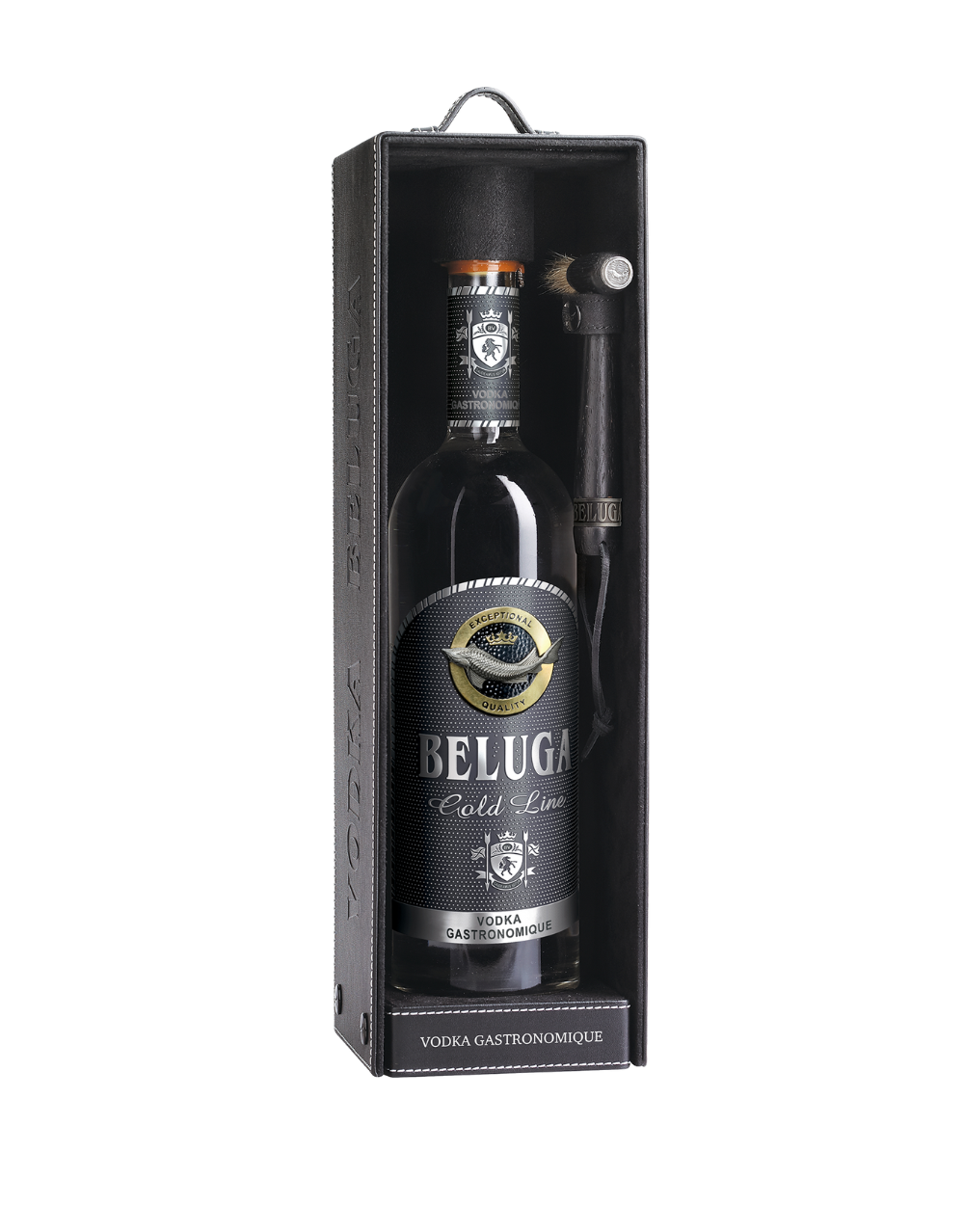 BELUGA GOLD LINE VODKA IN LEATHER GIFT PACK 750 ML