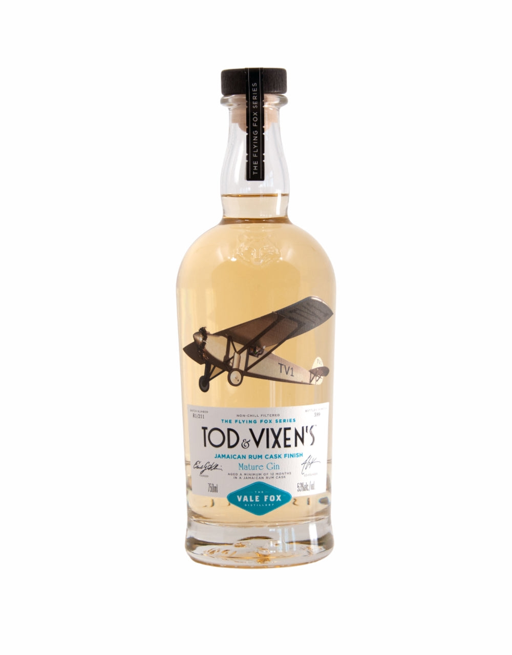 TOD & VIXEN'S THE FLYING FOX SERIES JAMAICAN RUM CASK FINISH MATURE GIN 750 ML