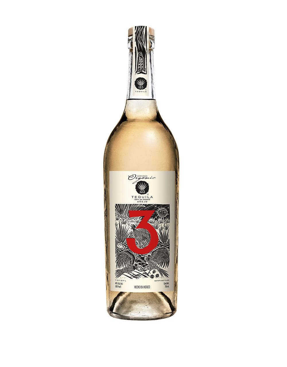 123 ORGANIC TEQUILA AÑEJO (TRES) 750 ML