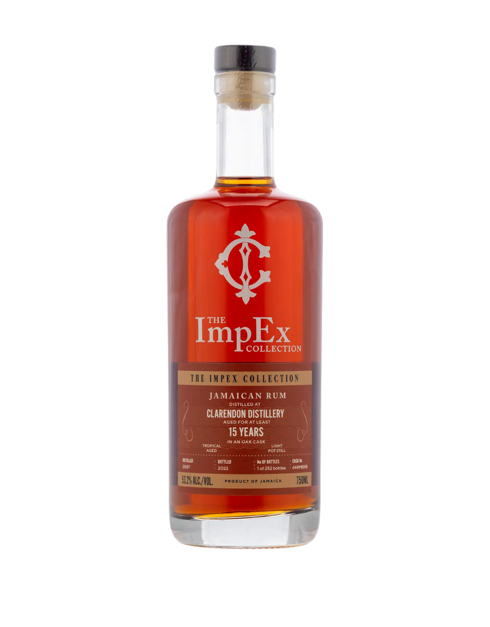 THE IMPEX COLLECTION 2007 15 YEAR OLD CLARENDON RUM SINGLE CASK #644 MBKB 750 ML