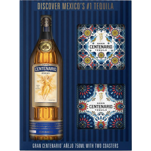 Gran Centenario Añejo with Two Ceramic Coasters Tequila