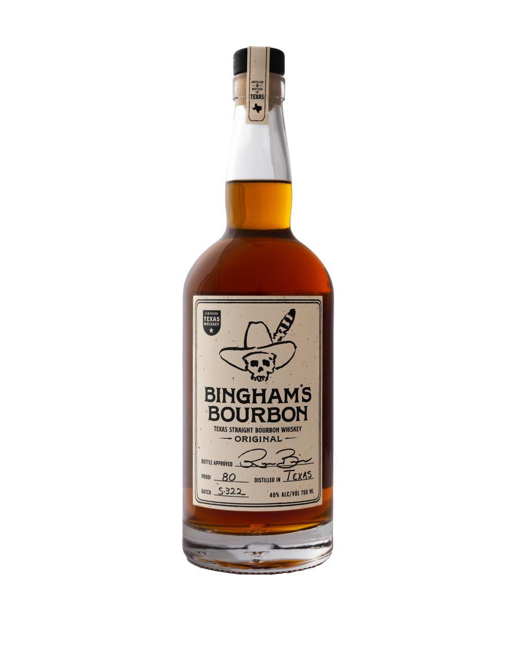 BINGHAM'S BOURBON ORIGINAL TEXAS STRAIGHT BOURBON WHISKEY 750 ML