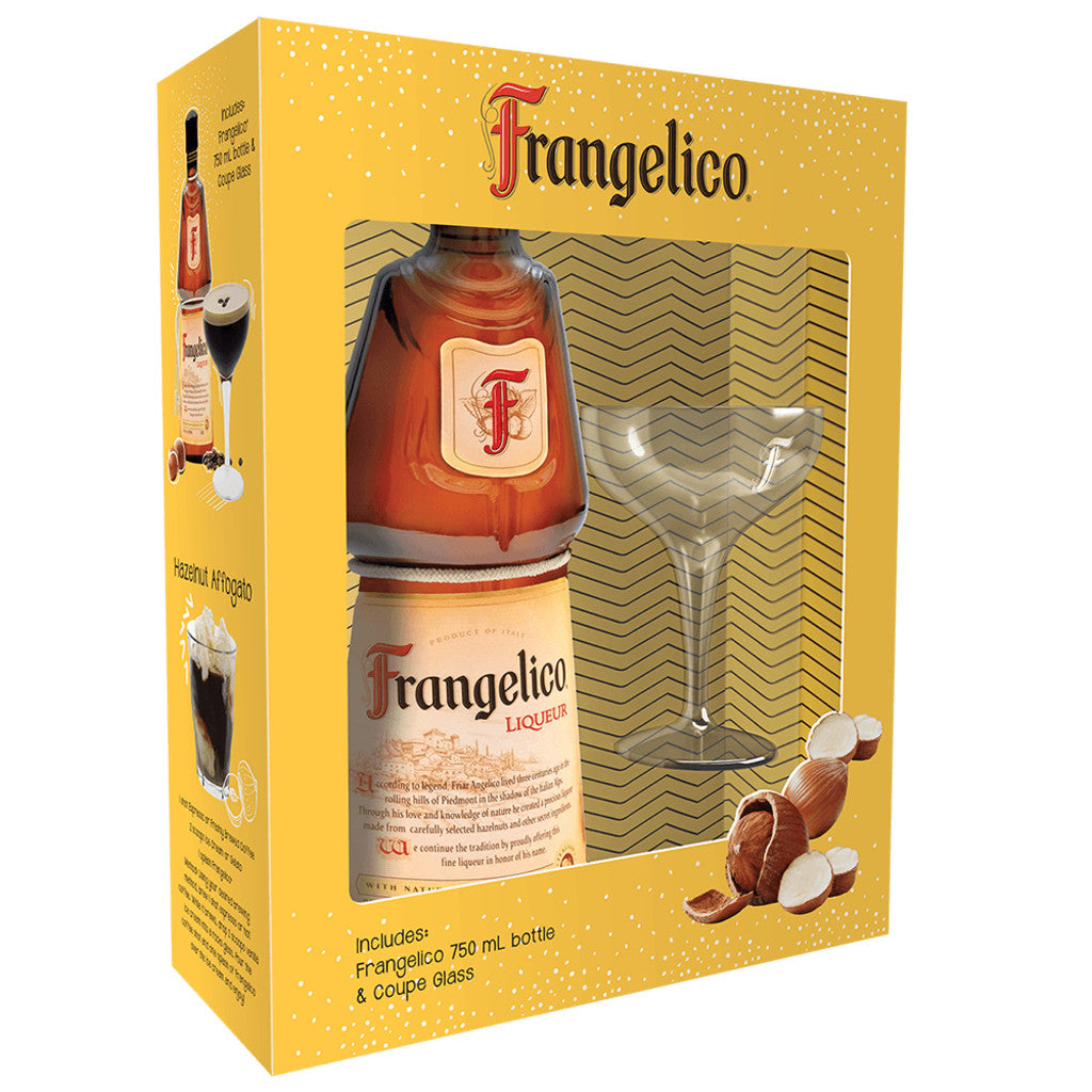 FRANGELICO LIQUEUR WITH MARTINI GLASS 750 ML
