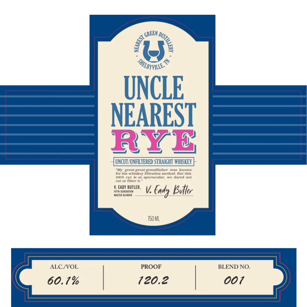 Uncle Nearest Uncut/Unfiltered Straight Rye 750ml