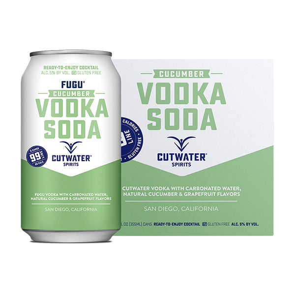 Cutwater Cucumber Vodka Soda Cocktail 4 Pack-12oz Can