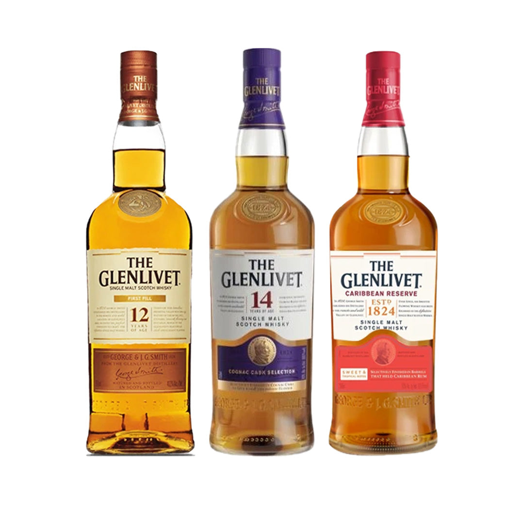Glenlivet 12+Glenlivet 14+Glenlivet Caribbean Special