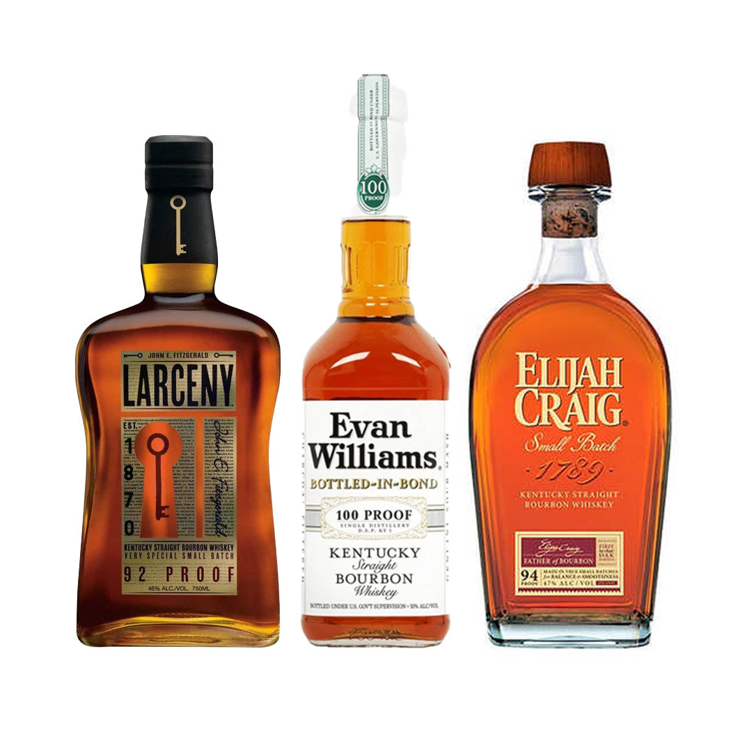 Larceny Small Batch+Elijah Craig Small Batch+Evan Williams Bottled in Bond Special