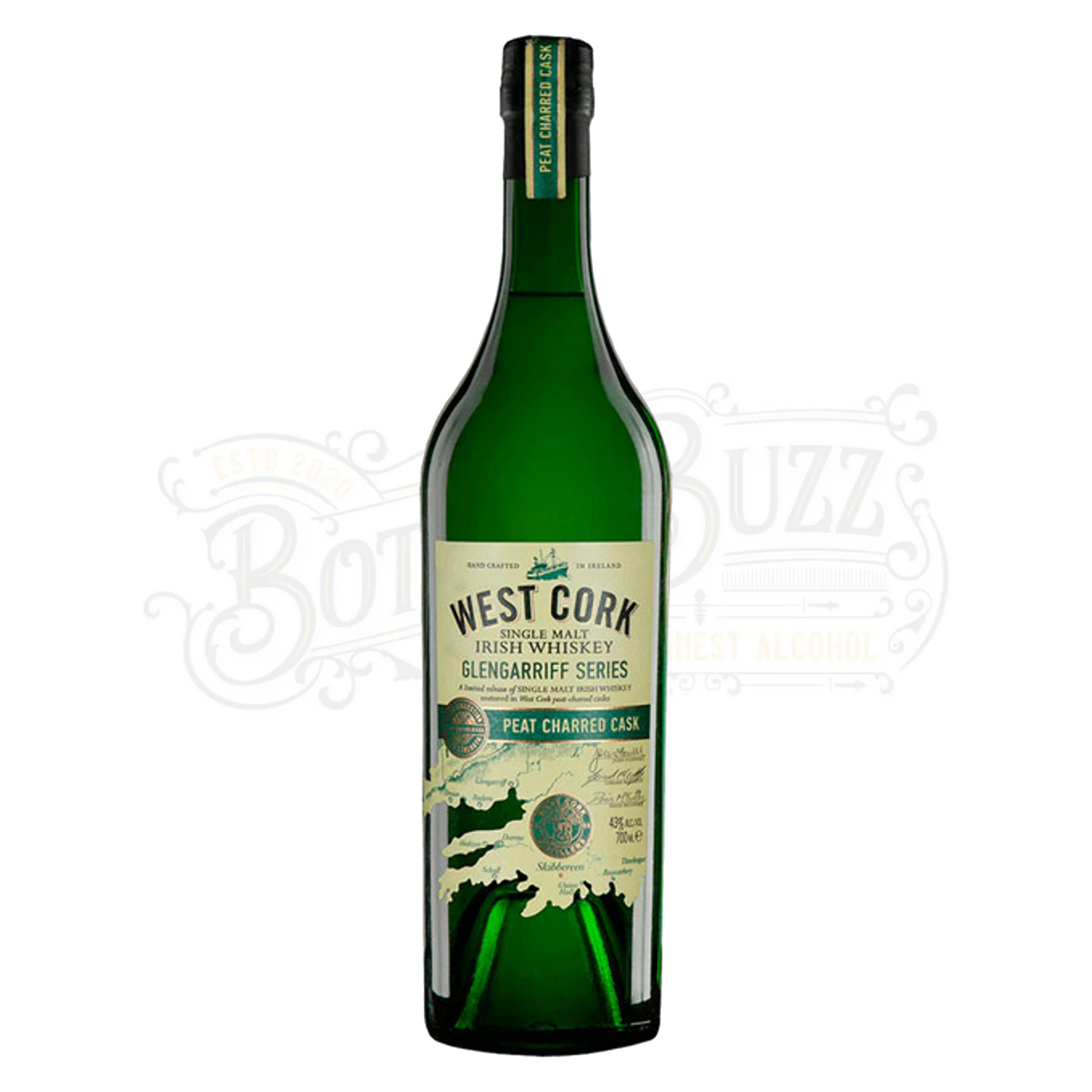 West Cork Single Malt Irish Whiskey Glengarriff Series Peat Charred Cask