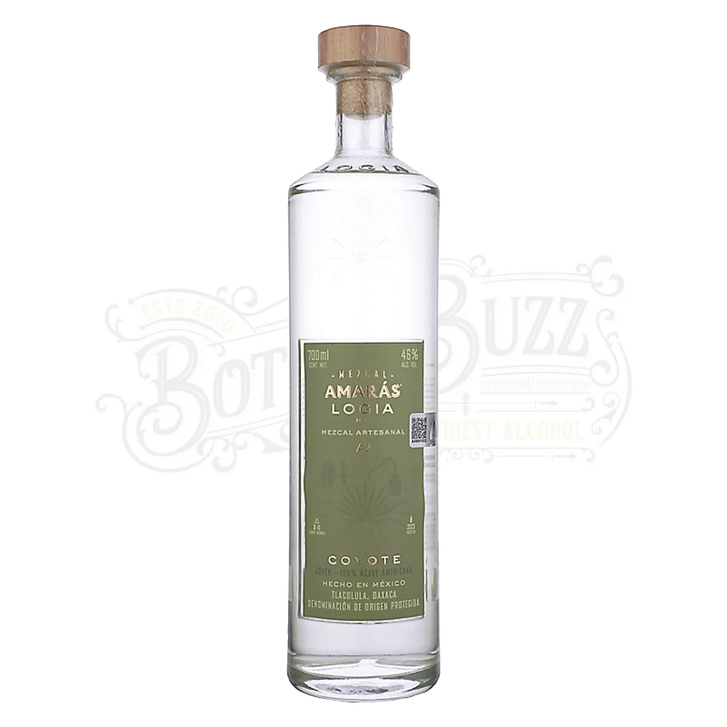 Amaras Mezcal Joven Logia Ma Mezcal Artesanal A2 Coyote 700 ml