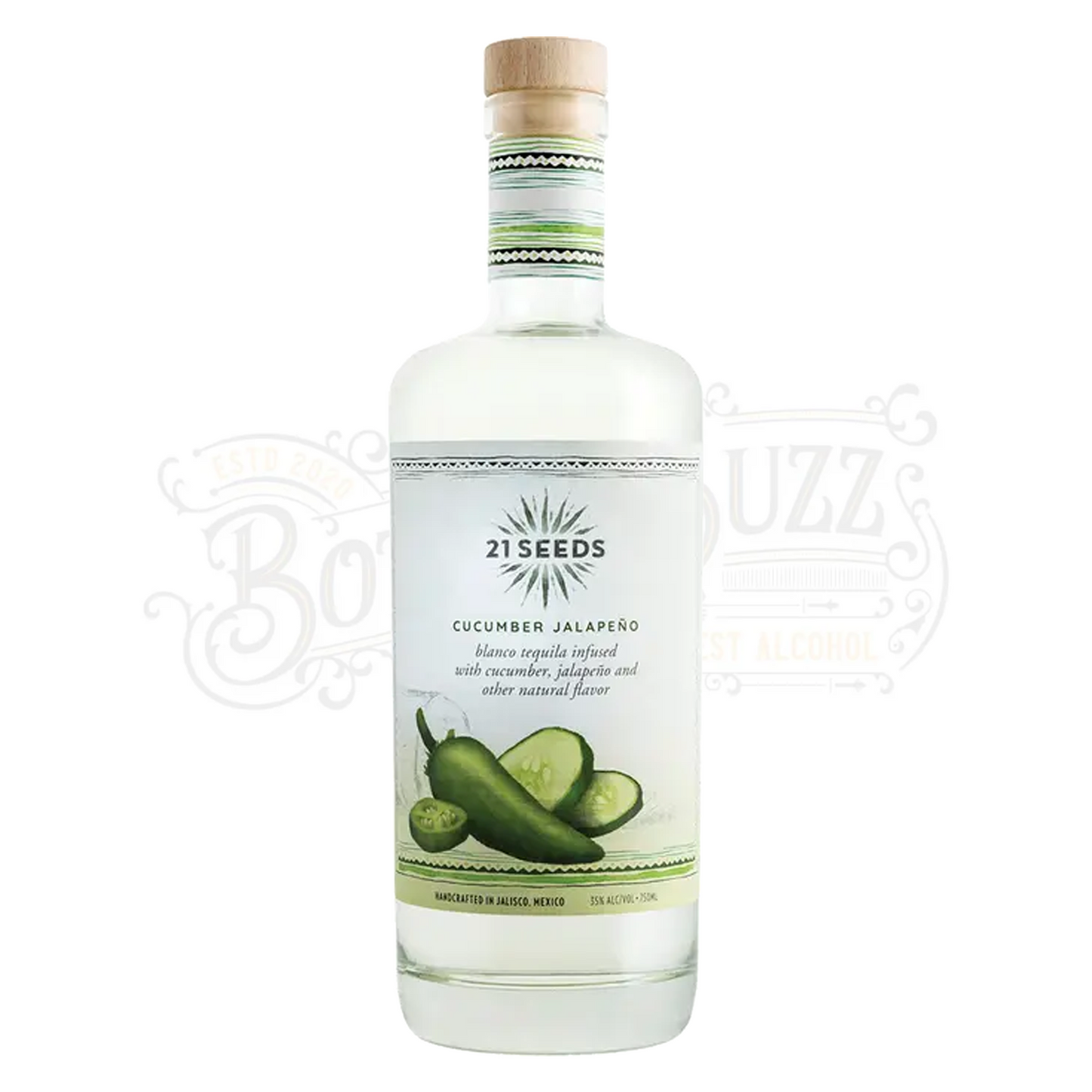 21 Seeds Cucumber Jalapeno Infused Blanco Tequila Flavored Tequila 1 L