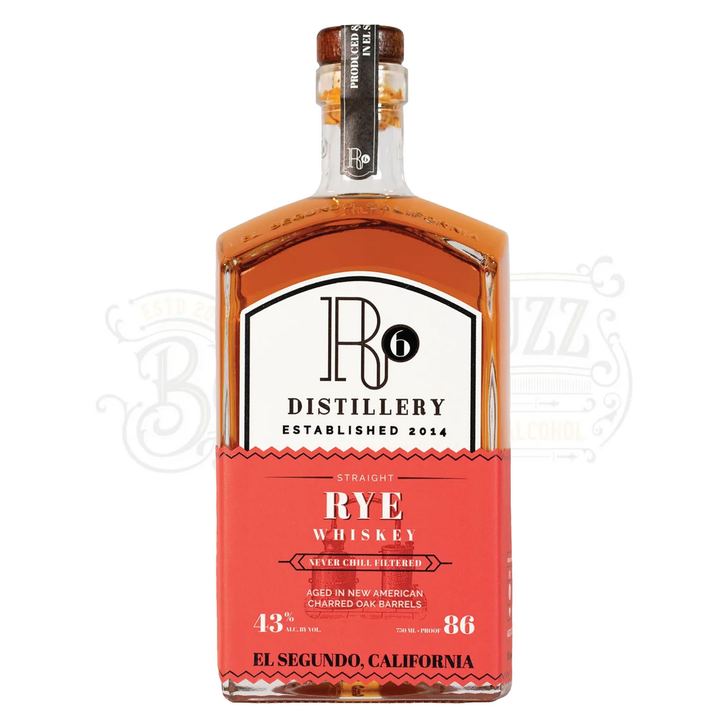 R6 Distillery Straight Rye Whiskey 4 Yr