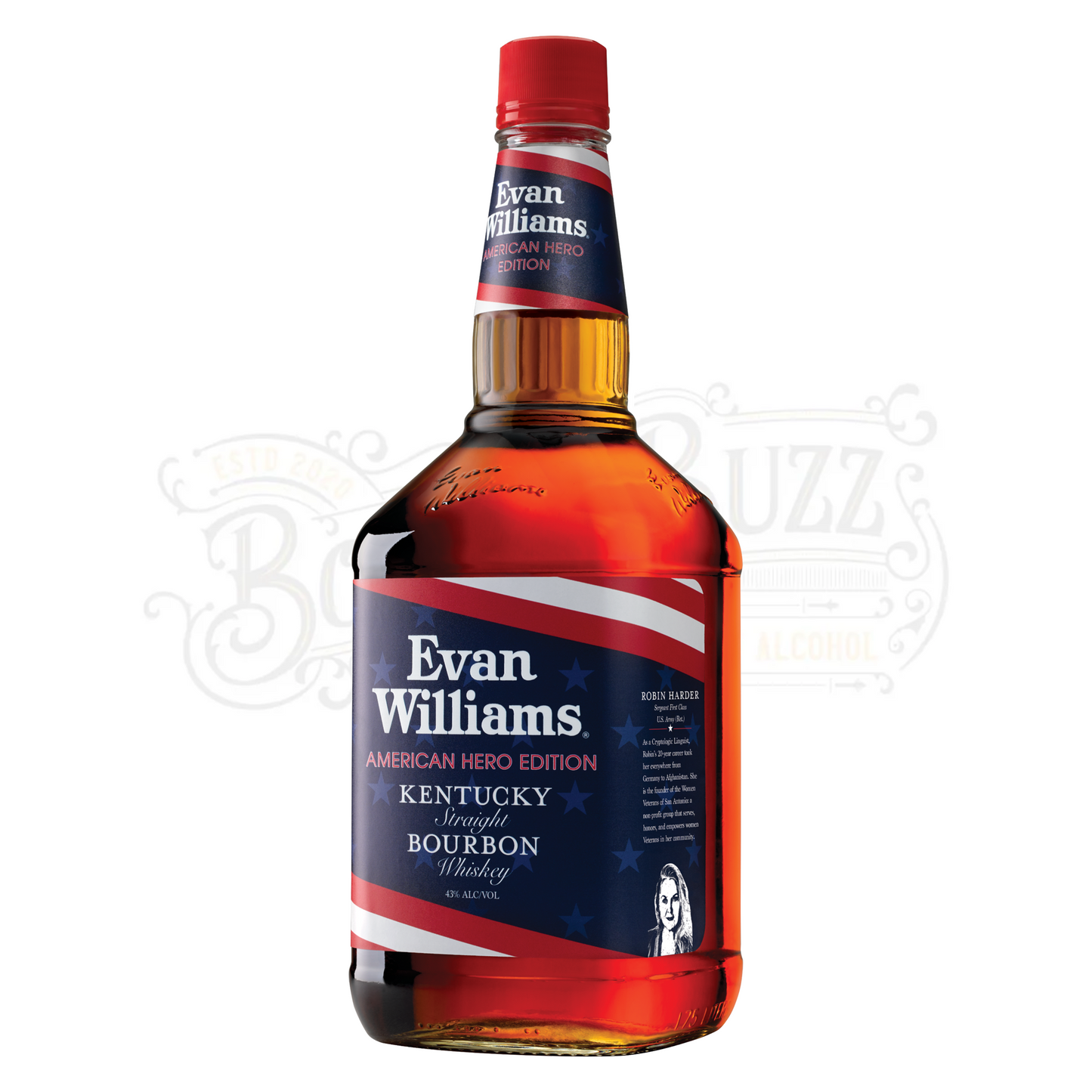Evan Williams Straight Bourbon Black Label American Hero Edition 1.75 L