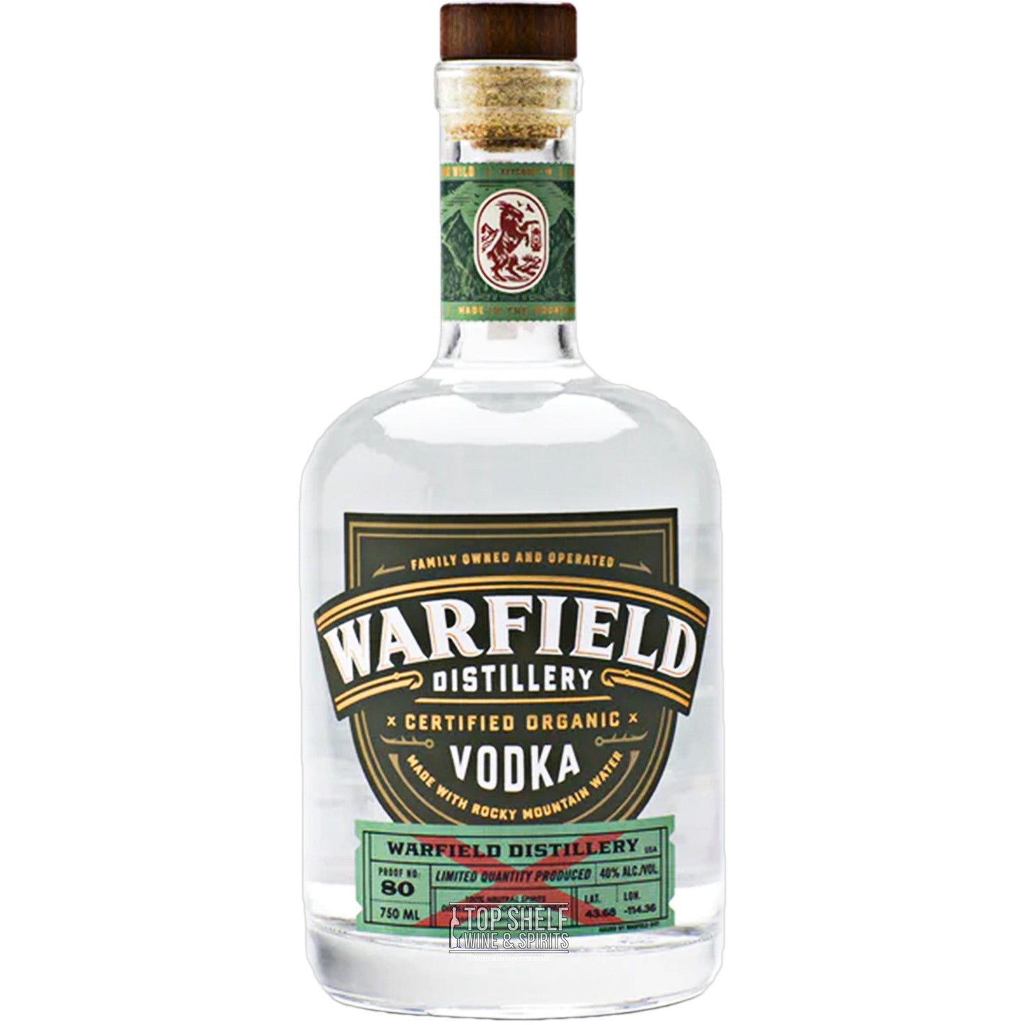 Warfield Distillery Certified Organic Vodka