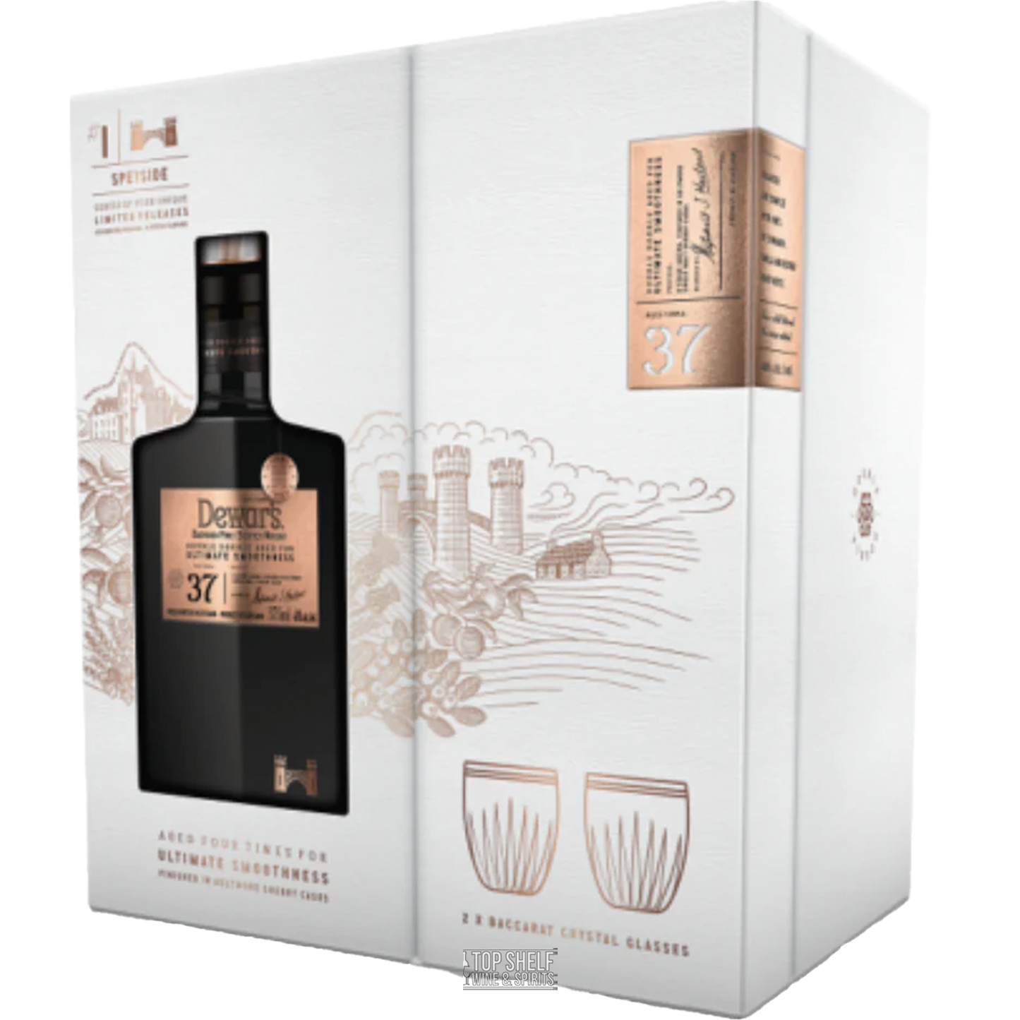 Dewar's 37 Year Double Double Blended Scotch Whisky With 2 Crystal Glasses