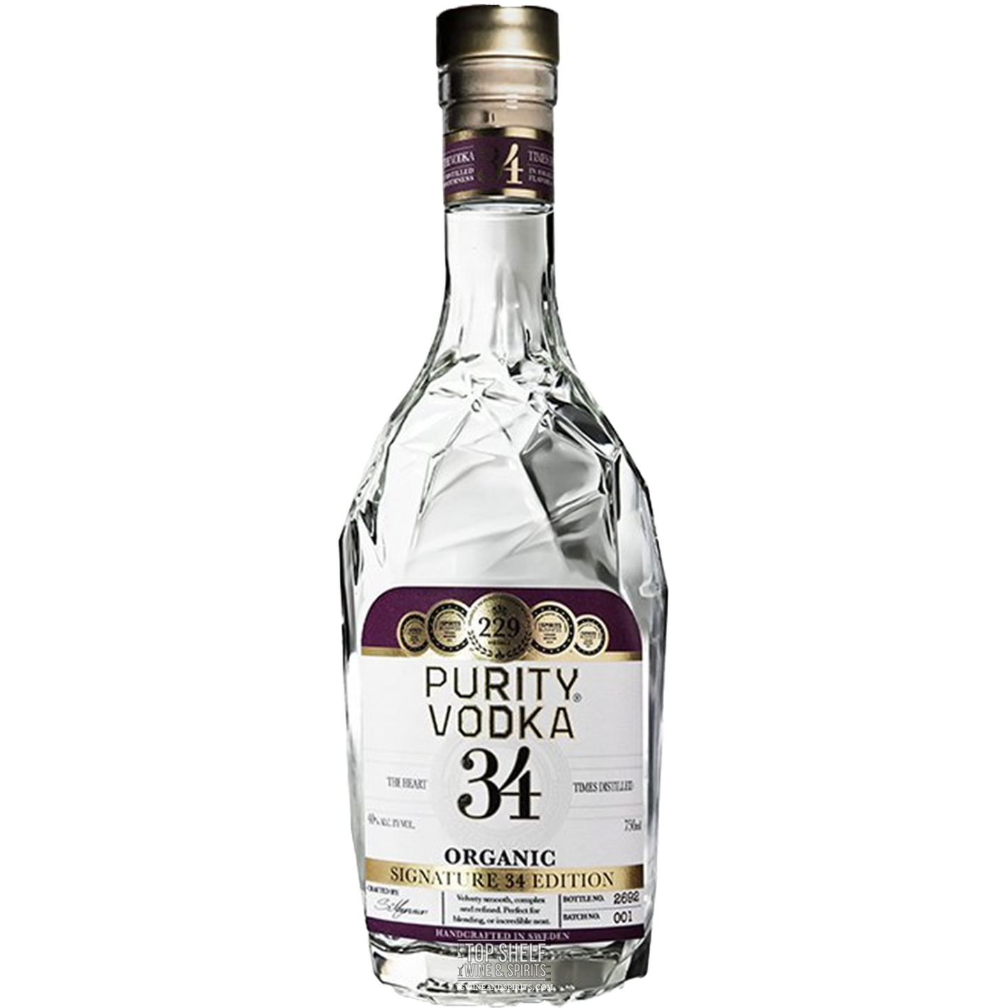 Purity 34 Organic Vodka