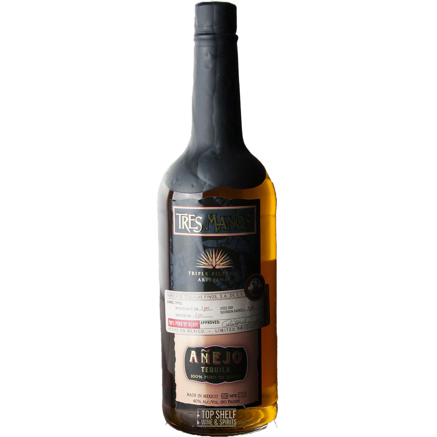 Tres Manos 3 Year Añejo Tequila 1L