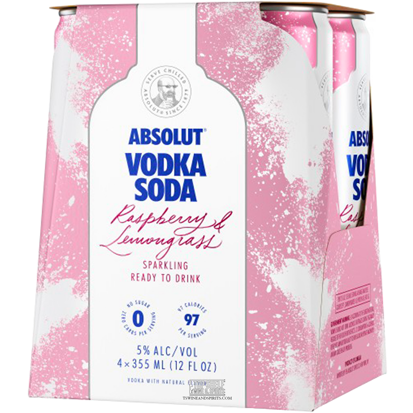 Absolut Raspberry & Lemongrass Vodka Soda 4 Pack Cans