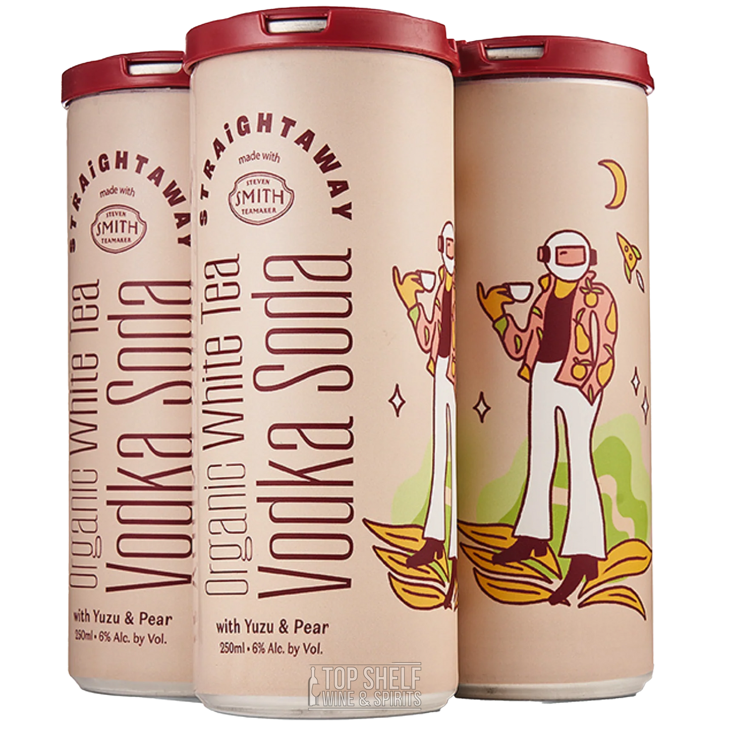 Straightaway Organic White Tea Vodka Soda 4 Pack