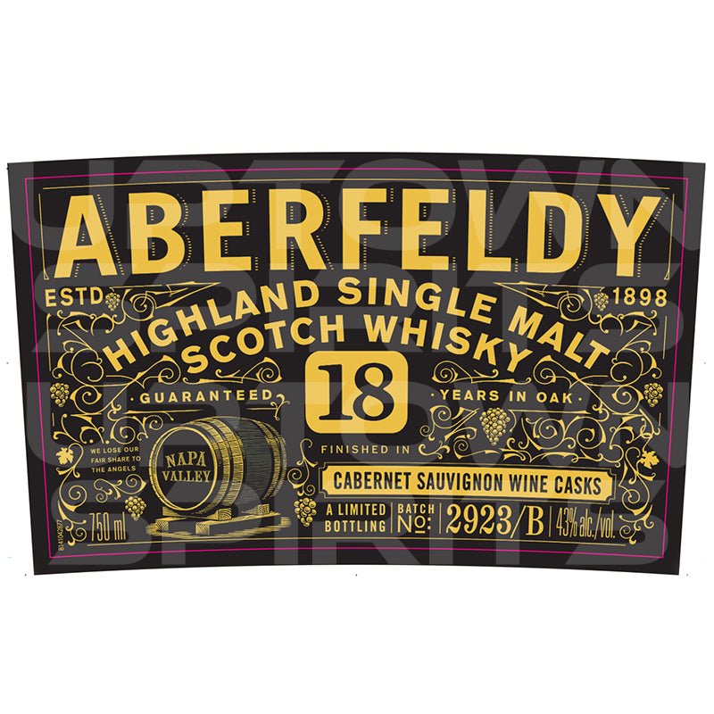 Aberfeldy 18 Year Cabernet Sauvignon Wine Cask Scotch Whiskey 750ml