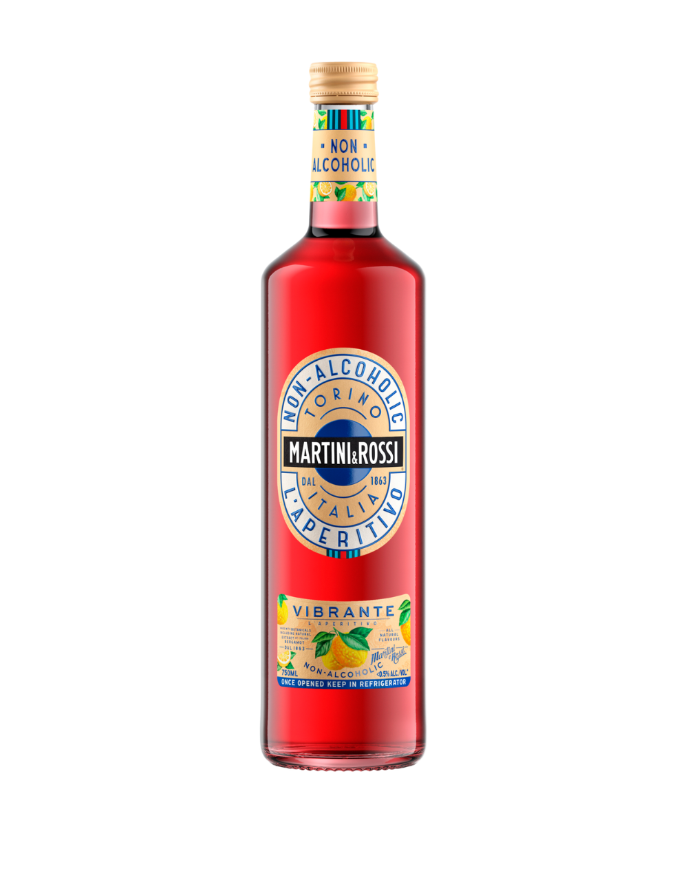 MARTINI & ROSSI VIBRANTE "NON-ALCOHOLIC" APERITIVO 750 ML