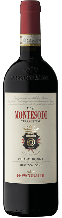 Frescobaldi Montesodi Chianti Rufina Riserva 2018 Front Bottle Shot