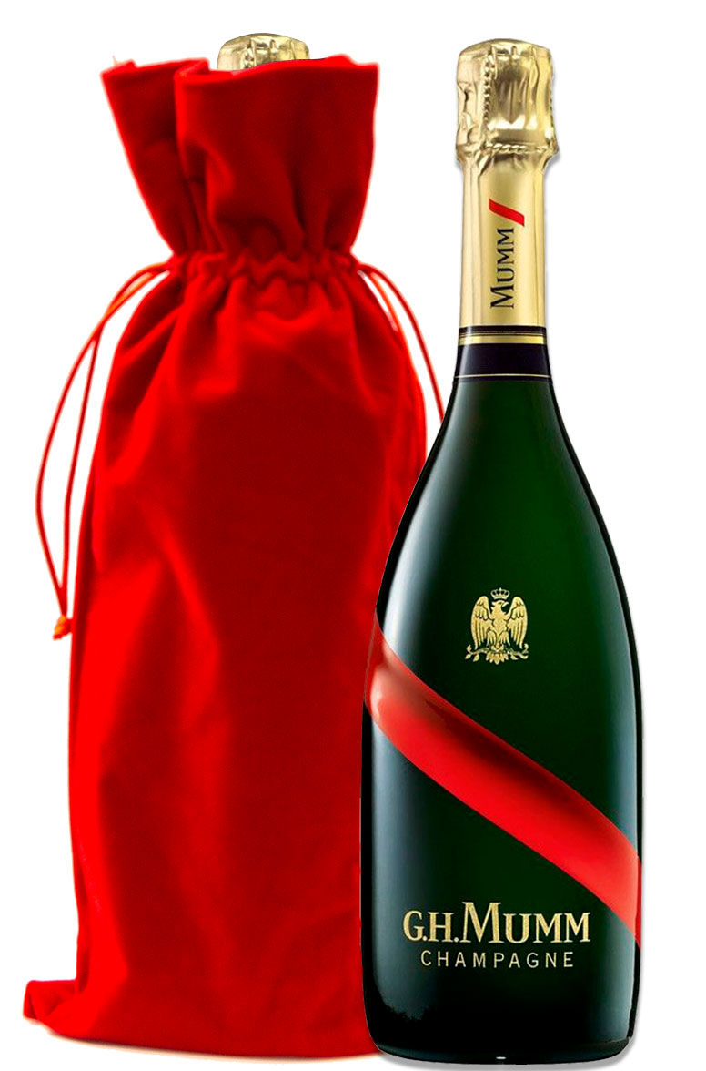 G.H. Mumm Brut Grand Cordon with Red Velvet Gift Bag