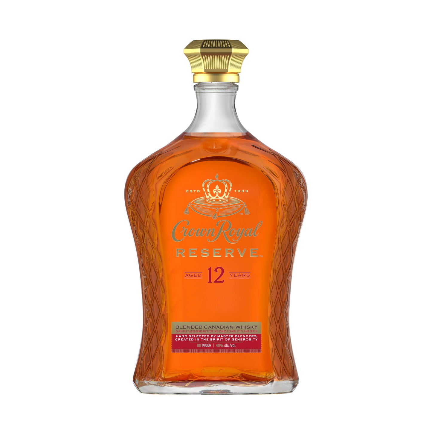 CROWN ROYAL RESERVE BLENDED 12 YEAR OLD CANADIAN WHISKY