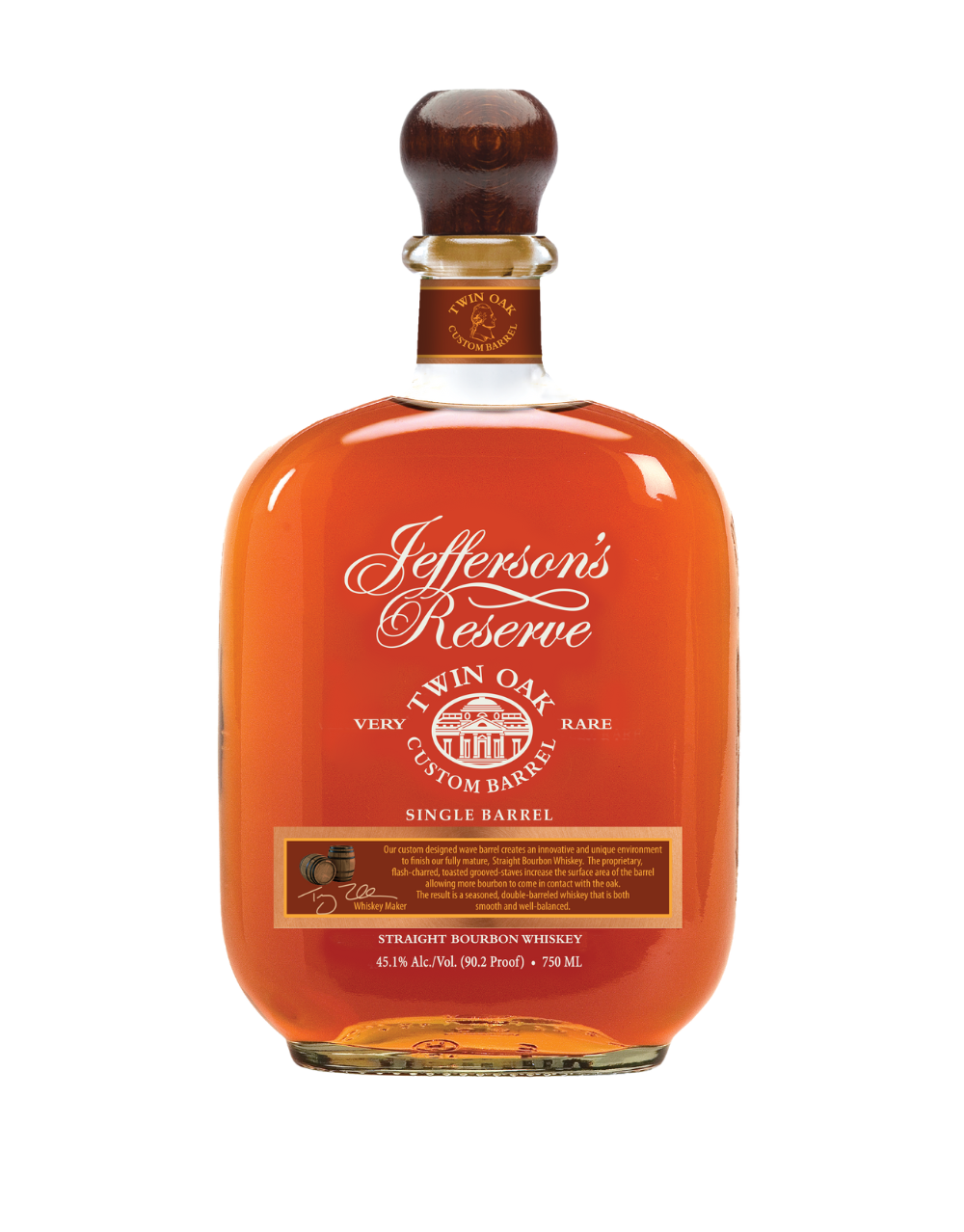 JEFFERSON'S TWIN OAK SINGLE BARREL BOURBON S1B8 750 ML