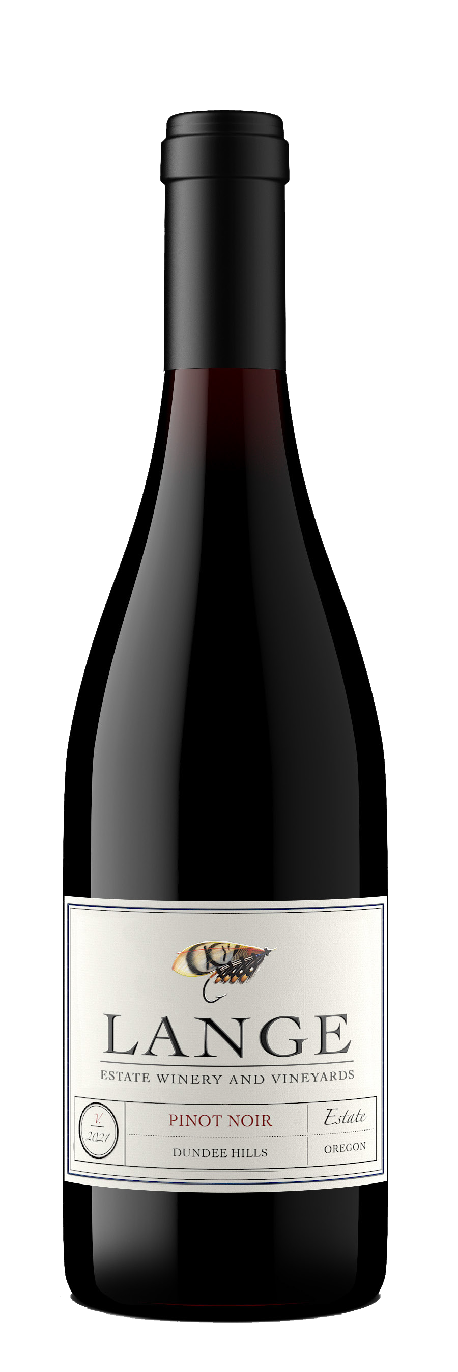 Lange Winery Dundee Hills Estate Vineyard Pinot Noir 2021 Front Bottle Shot