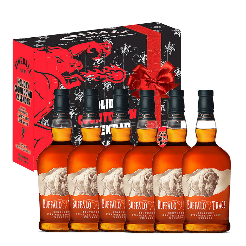 Buffalo Trace 6 Pack+ Fireball Countdown Calendar Gift Special