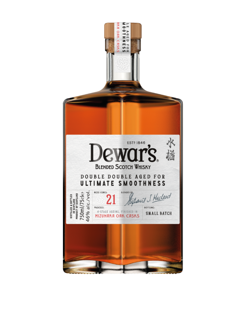 DEWAR'S DOUBLE DOUBLE 21 YEAR OLD MIZUNARA SCOTCH WHISKY 750 ML