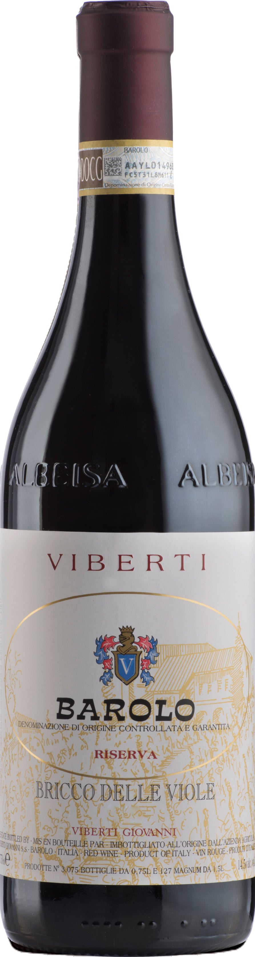 Viberti Barolo Bricco delle Viole Riserva 2015 Front Bottle Shot