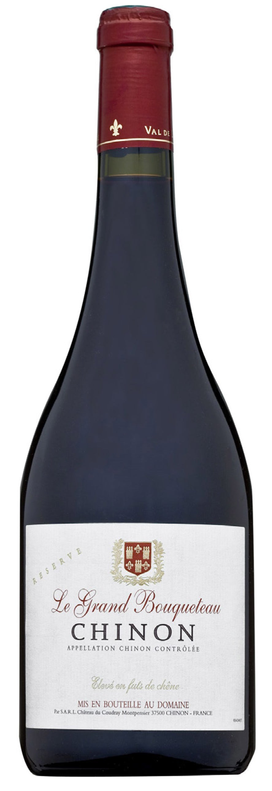 Chateau du Coudray-Montpensier Le Grand Bouqueteau Chinon Reserve 2021 Front Bottle Shot