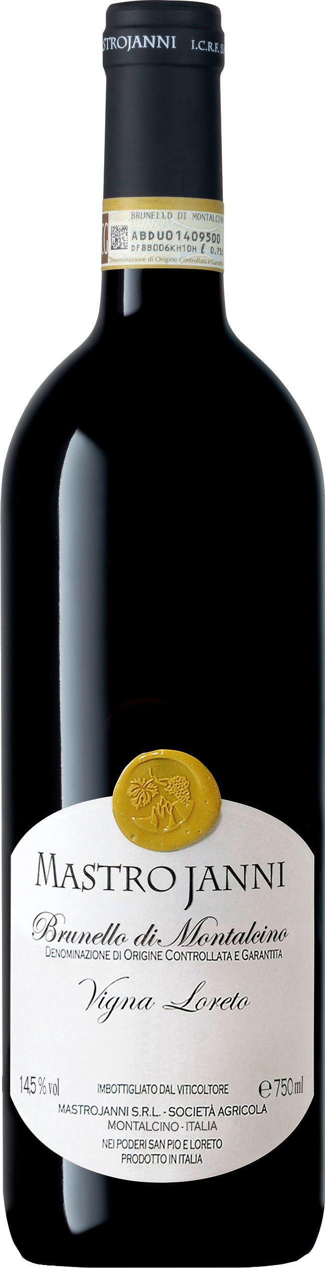 Mastrojanni Vigna Loreto Brunello di Montalcino 2019  Front Bottle Shot