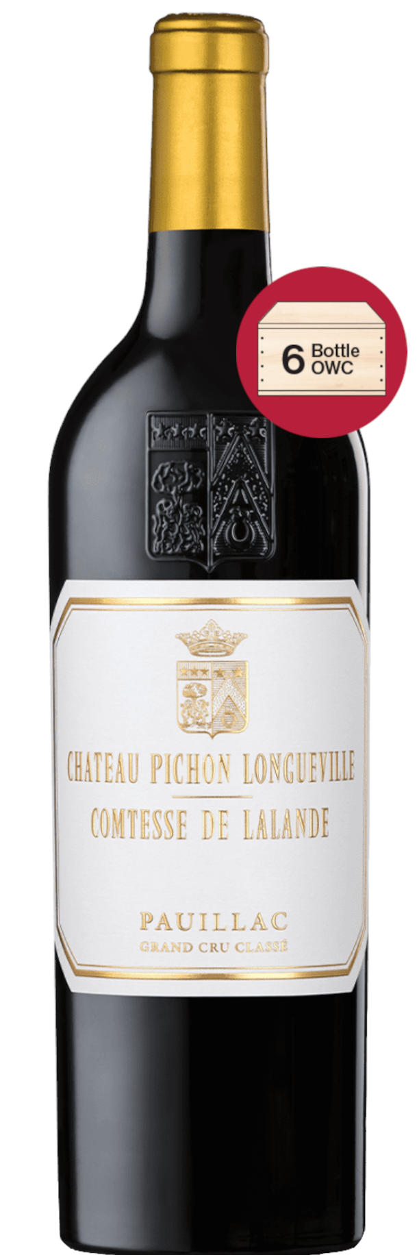 Chateau Pichon Longueville Comtesse de Lalande 6-Pack 2023 in Wood Case (OWC Futures Pre-Sale) 2023 Front Bottle Shot