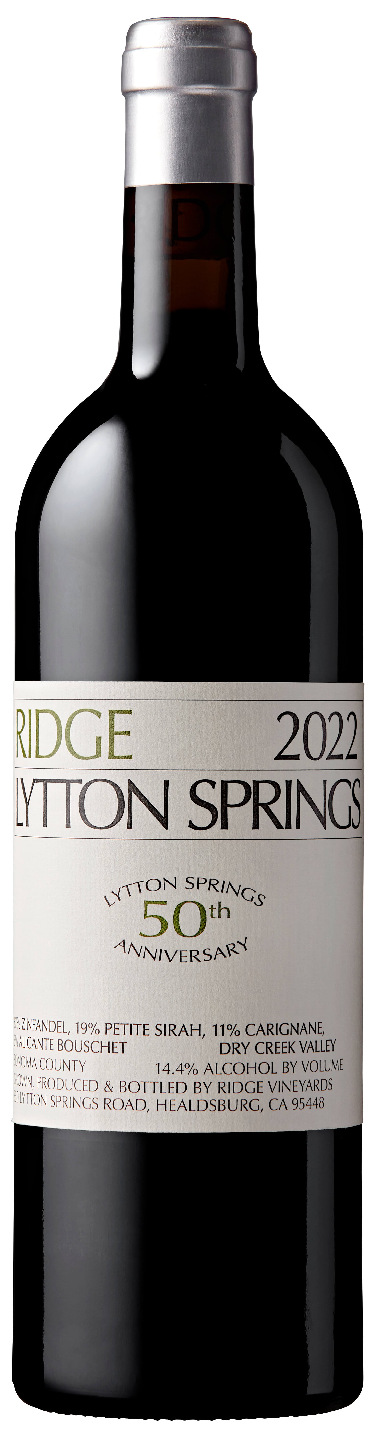 Ridge Lytton Springs Red Blend 2022  Front Bottle Shot