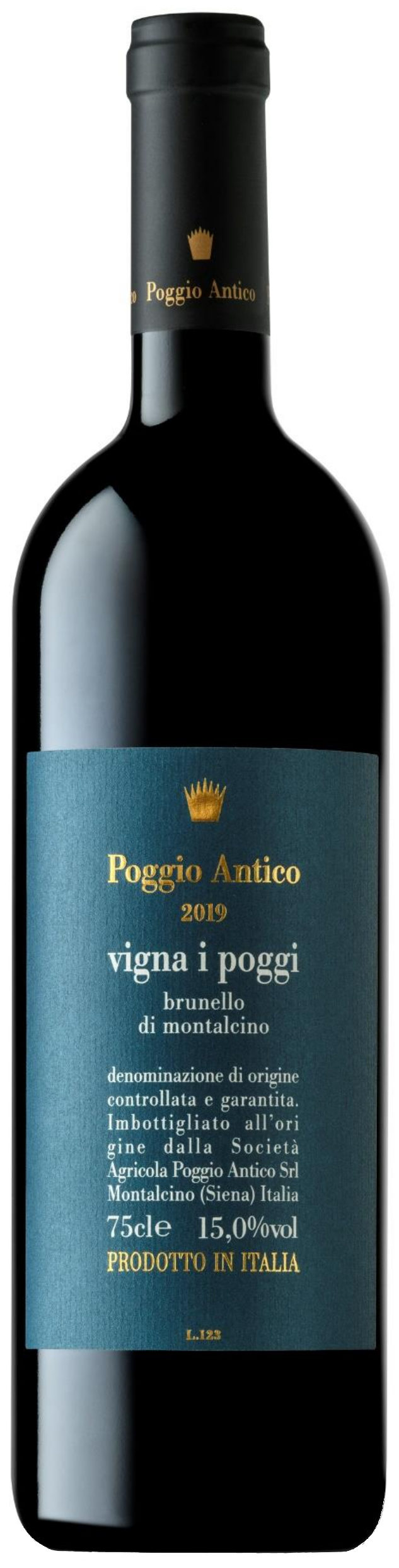 Poggio Antico Vigna I Poggi Brunello di Montalcino 2019 Front Bottle Shot