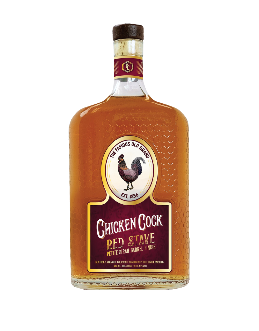 CHICKEN COCK RED STAVE KENTUCKY STRAIGHT BOURBON WHISKEY 750 ML