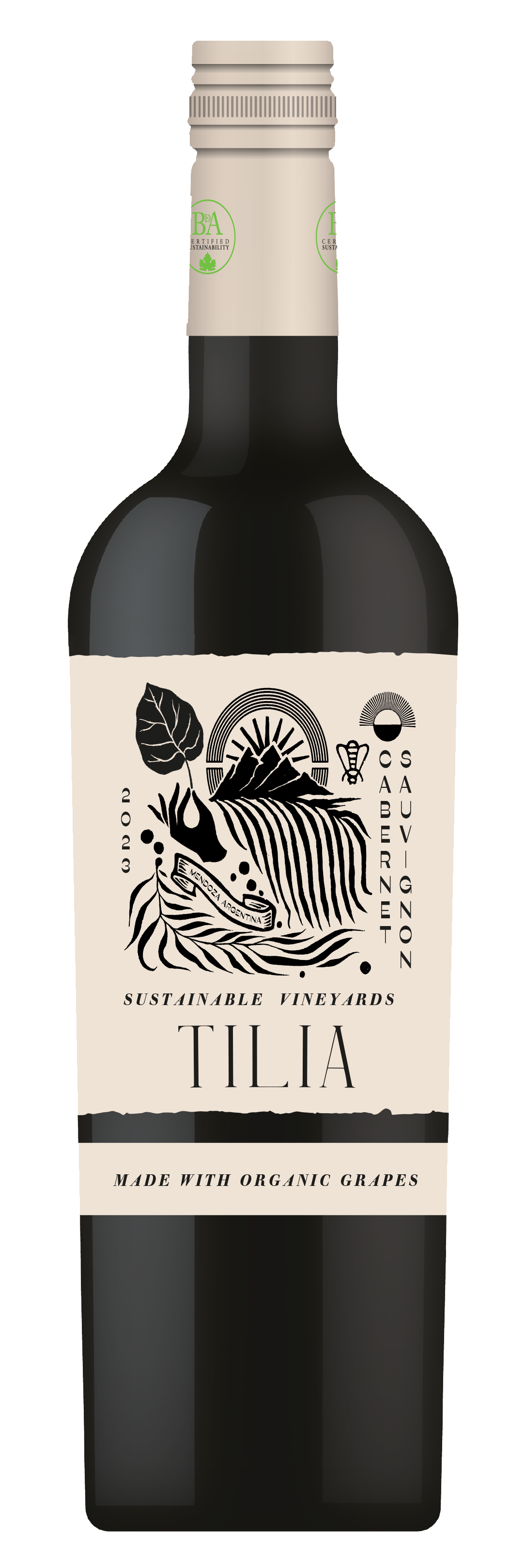 Tilia Organic Cabernet Sauvignon 2023 Front Bottle Shot