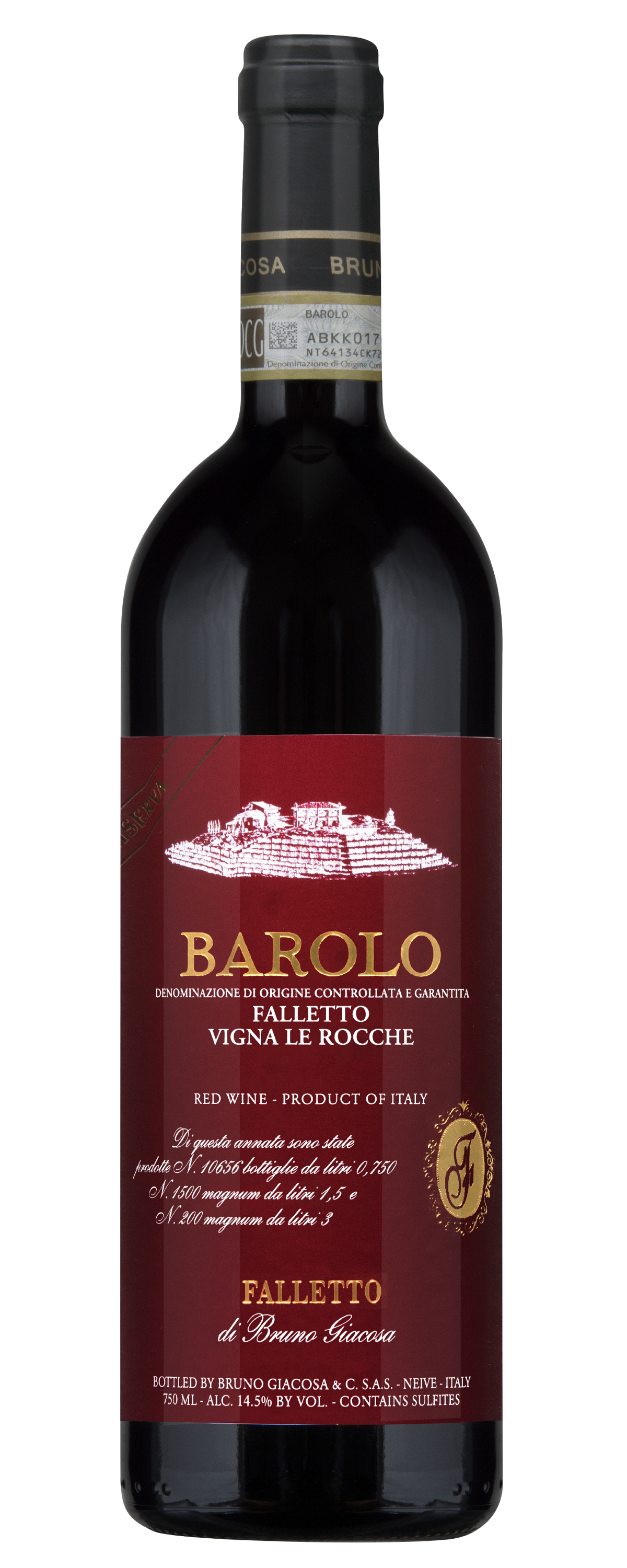 Bruno Giacosa Barolo Le Rocche del Falletto Riserva 2017 Front Bottle Shot