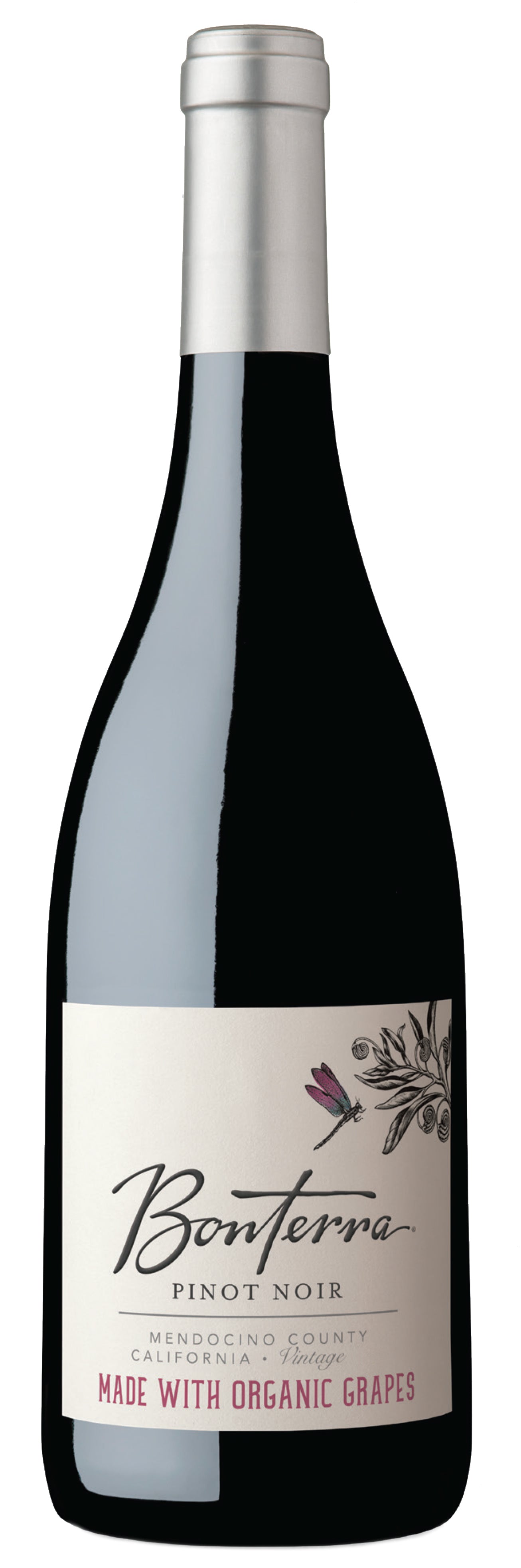 Bonterra Organically Grown Pinot Noir 2022 Front Bottle Shot