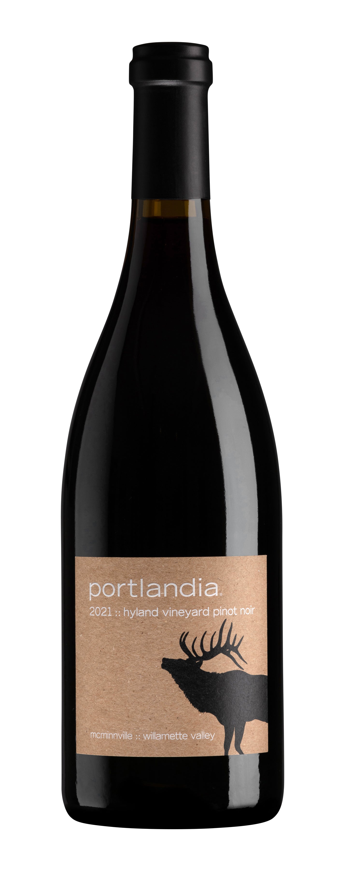 Portlandia Winery Hyland Vineyard Pinot Noir 2021 Front Bottle Shot