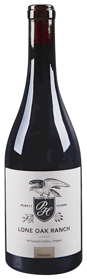 Purple Hands Lone Oak Pinot Noir 2023  Front Bottle Shot