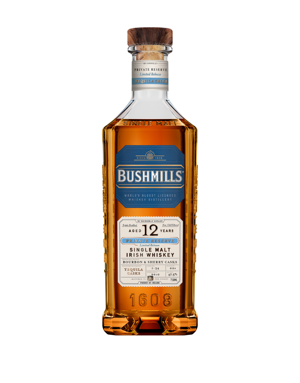 BUSHMILLS® PRIVATE RESERVE LIMITED RELEASE 12 YEAR OLD TEQUILA CASK SINGLE MALT WHISKEY 750 ML