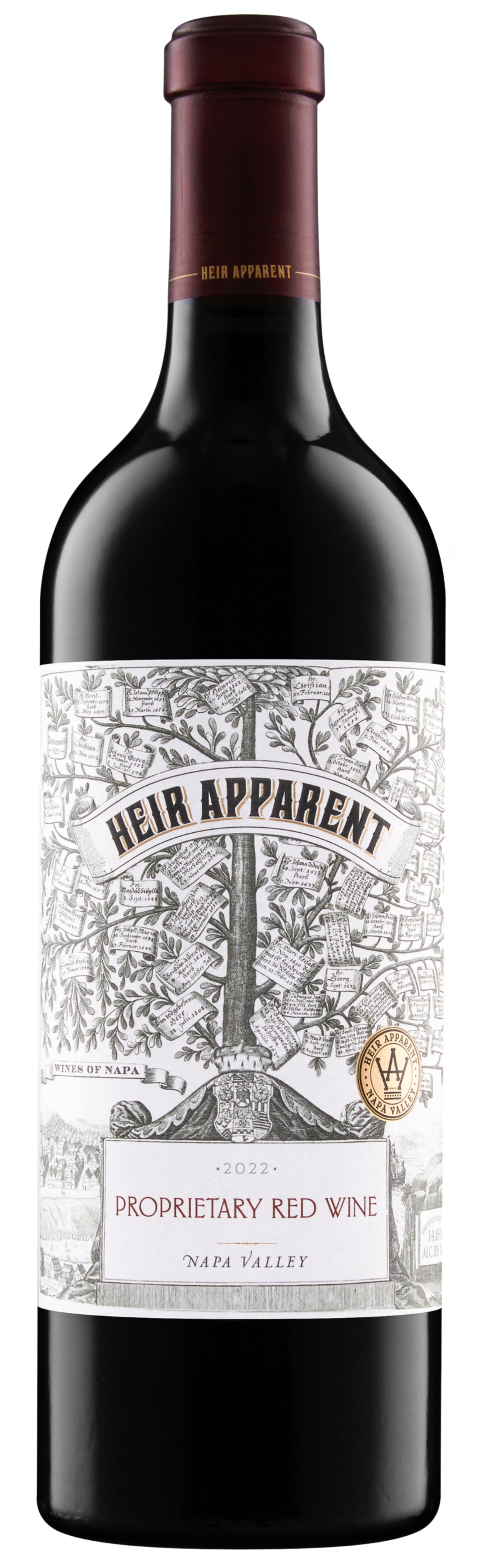 Heir Apparent Proprietary Red Wine 2022  Front Bottle Shot