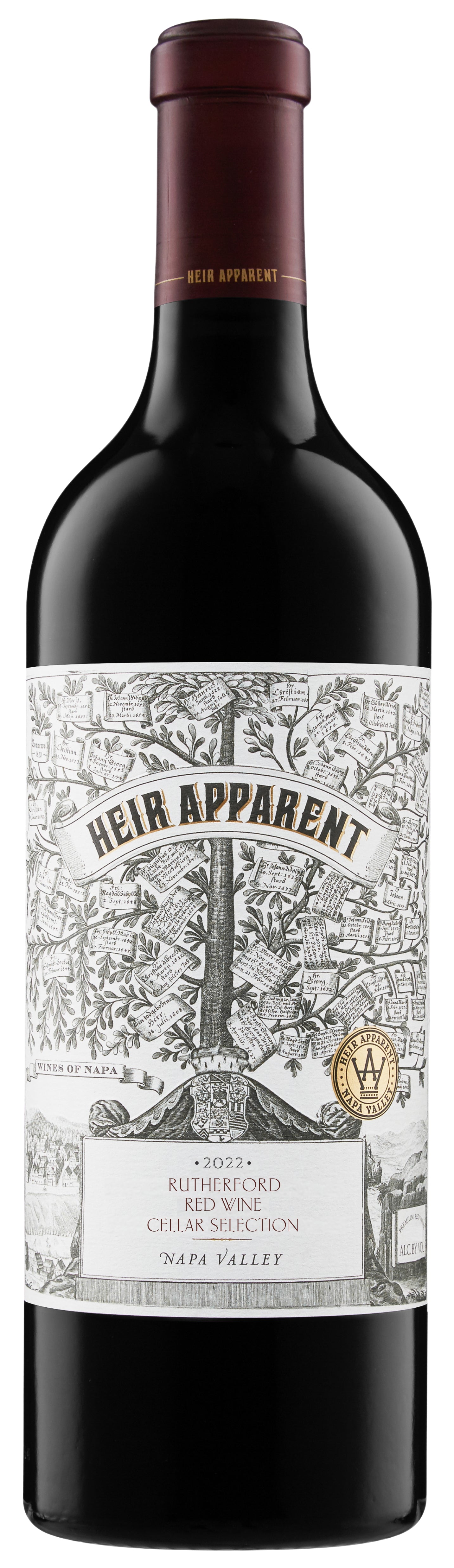 Heir Apparent Rutherford Cellar Selection Red Wine 2022  Front Bottle Shot
