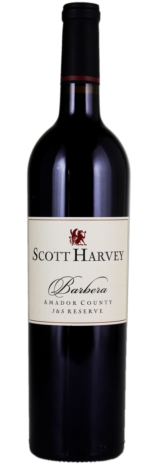 Scott Harvey J and S Reserve Barbera 2020  Front Bottle Shot
